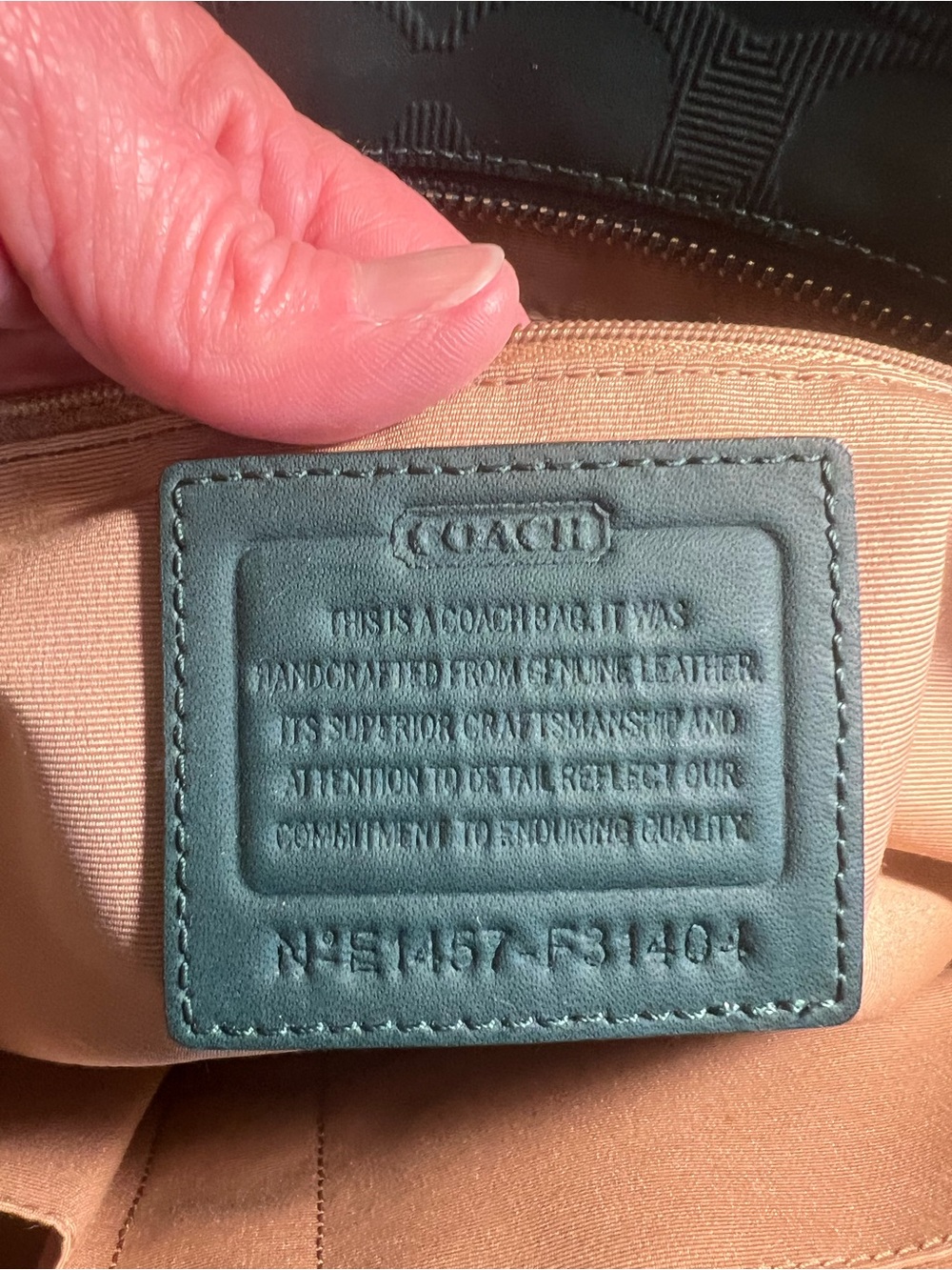 Coach Peyton Green Leather Tote Bag - Picture 2 of 8